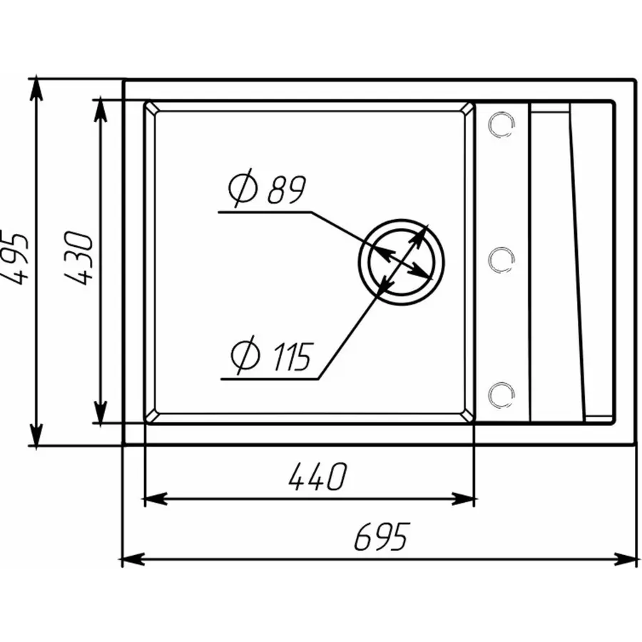 Гранитная мойка для кухни матовая 7050 CASCADA VALESO Сафари