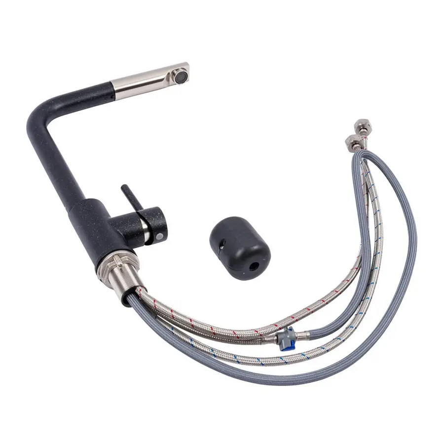 Q411B змішувач кухонний VALESO ЧОРНИЙ МЕТАЛІК (з висувною лійкою)