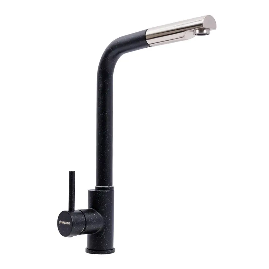 Q411B змішувач кухонний VALESO ЧОРНИЙ МЕТАЛІК (з висувною лійкою)