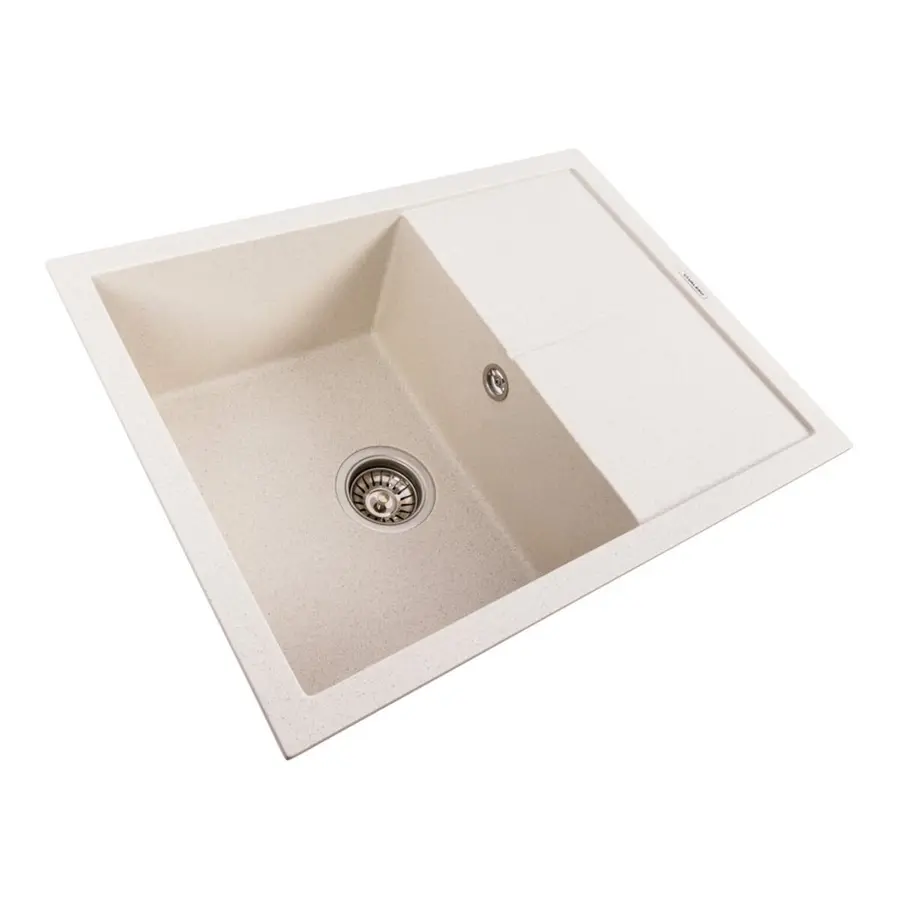 Гранітна мийка VALESO CRIPTA 6550 матова Біла в крапку