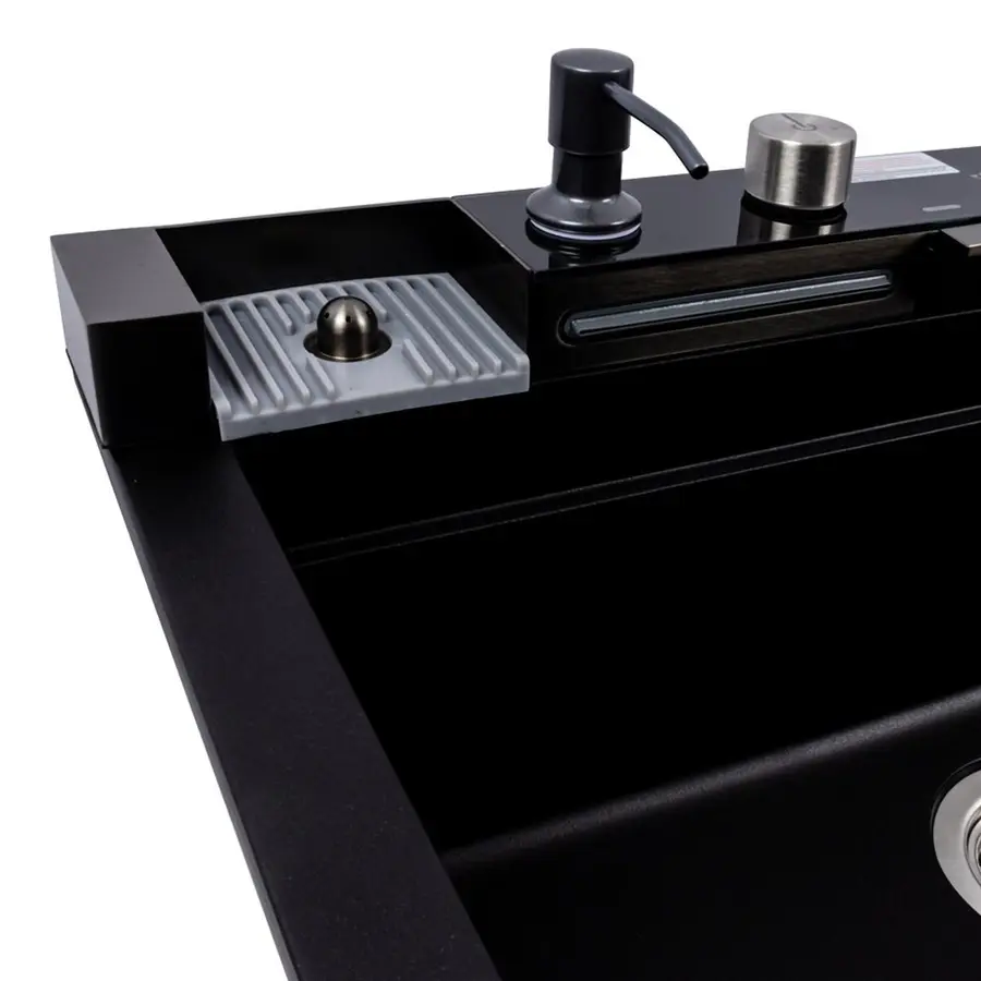 Гранитная мойка для кухни VALESO IRENA 6846 матовая Черная