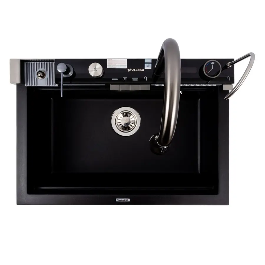 Гранитная мойка для кухни VALESO IRENA 6846 матовая Черная