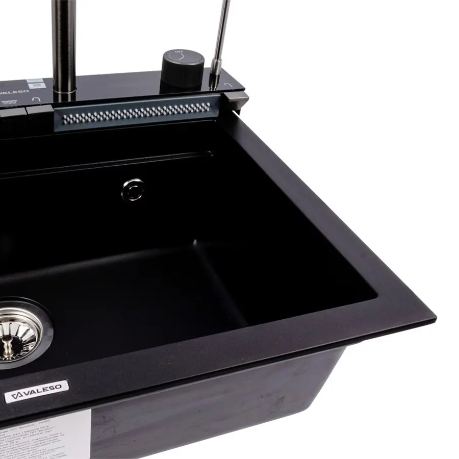 Гранитная мойка для кухни VALESO IRENA 6846 матовая Черная