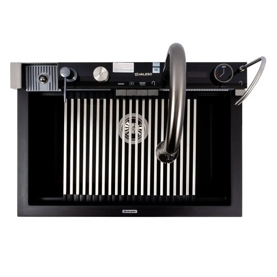 Гранитная мойка для кухни VALESO IRENA 6846 матовая Черная