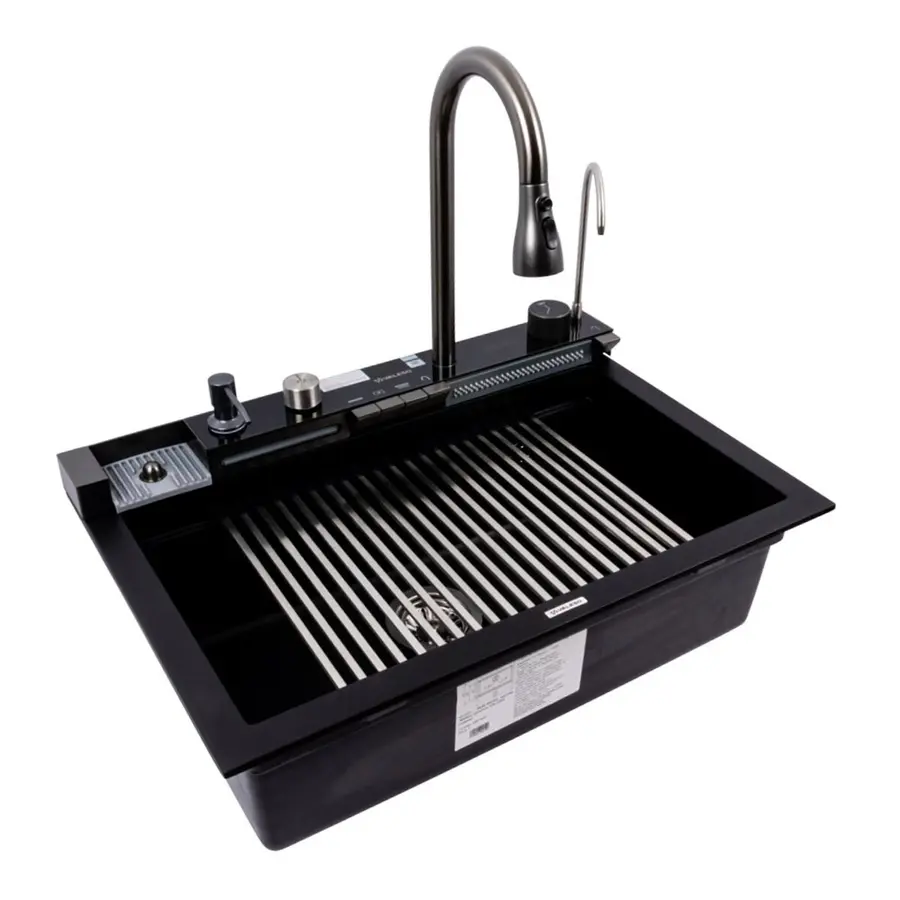 Гранитная мойка для кухни VALESO IRENA 6846 матовая Черная