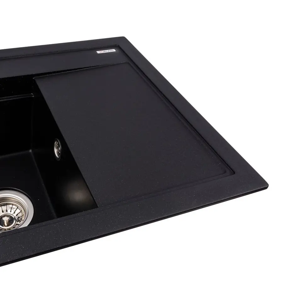 Гранитная мойка для кухни VALESO ATRUM 7950 матовая Черный металлик