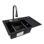 Гранитная мойка для кухни VALESO ATRUM 7950 матовая Черный металлик