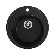 Гранітна мийка для кухні Platinum 510 YARA глянець Чорна GOLD