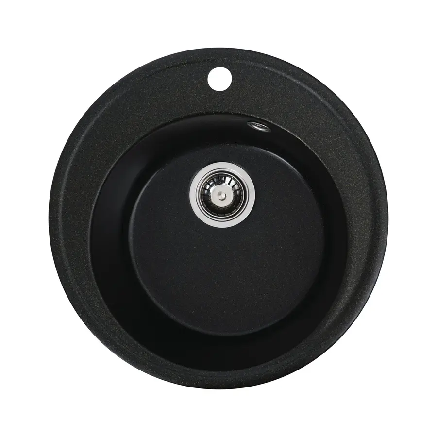 Гранітна мийка для кухні Platinum 510 YARA глянець Чорна GOLD