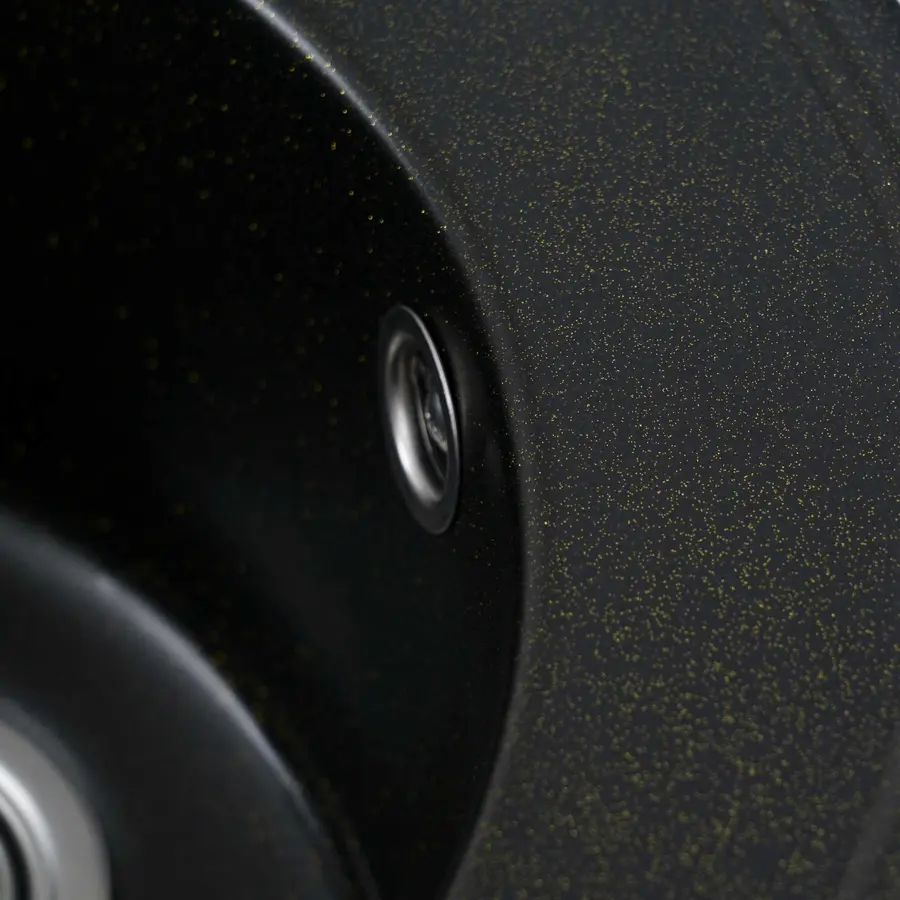 Гранітна мийка для кухні Platinum 510 YARA глянець Чорна GOLD