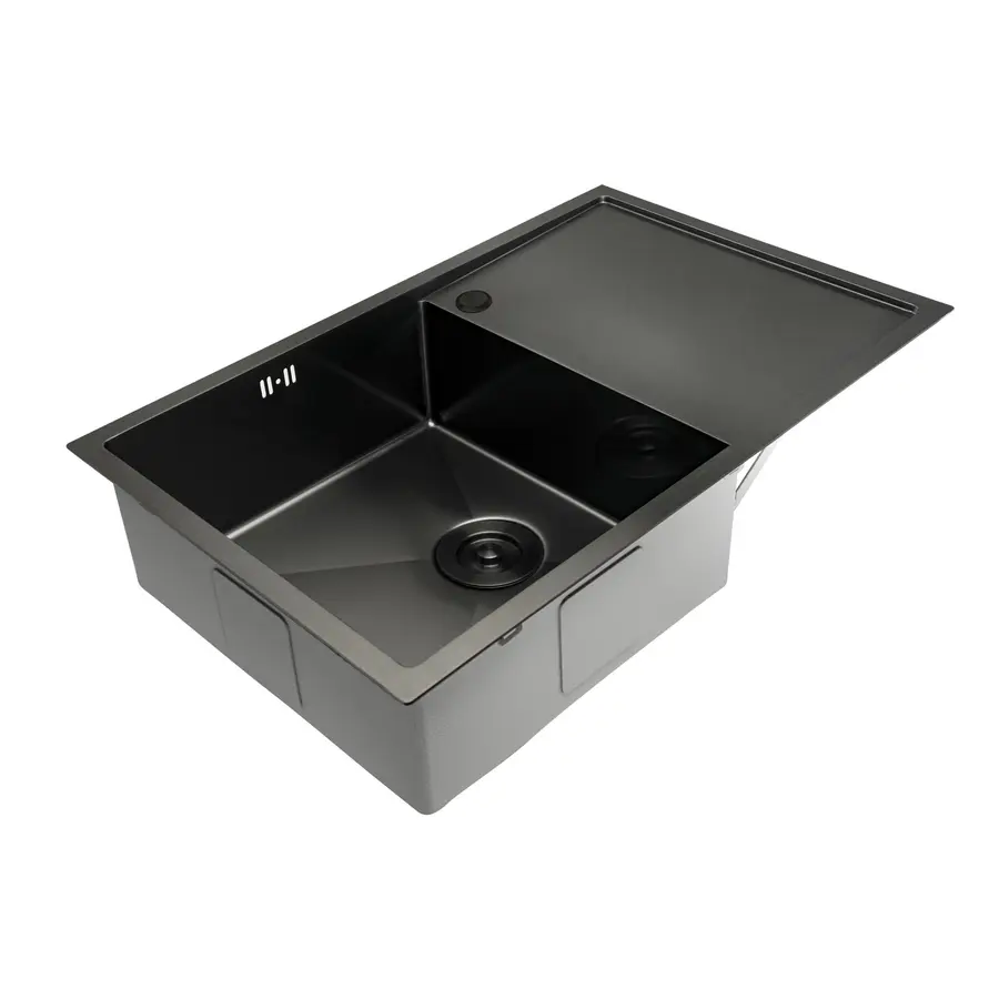 Кухонна мийка Platinum Handmade PVD Н 780х500х200 L чорна (з кріпленням і отвором під змішувач)