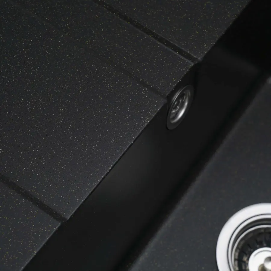 Гранітна мийка для кухні Platinum матова 5851 ARIA Чорна GOLD