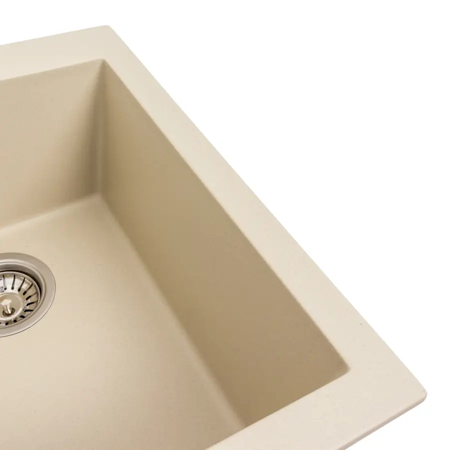 Гранітна мийка для кухні Platinum 4150 SOKIL матова (айворі)