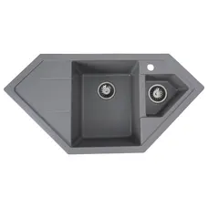 Гранітна мийка для кухні Platinum 9950 PANDORA матова Сірий мусон