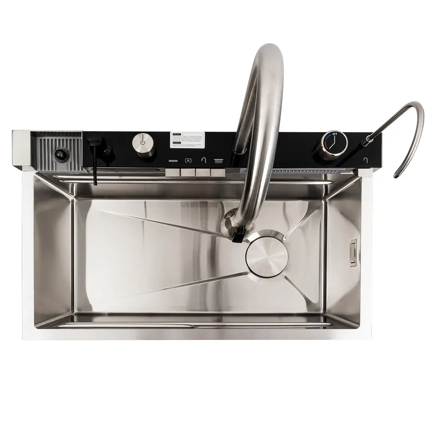 Кухонная мойка 75*45М сатин Platinum Handmade "Водопад"