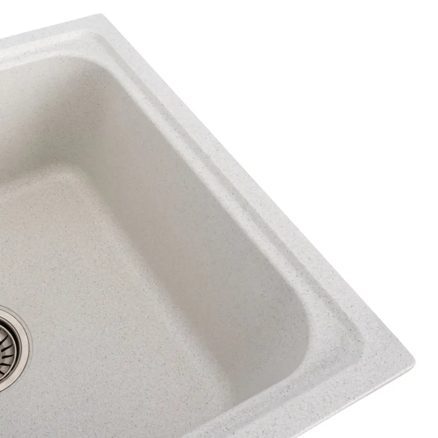 Гранітна мийка для кухні Platinum 7950 Equatoria глянець Біла в крапку