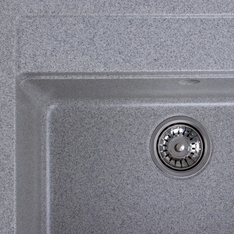 Гранітна мийка для кухні Platinum 5751 NIKA глянець Сіра