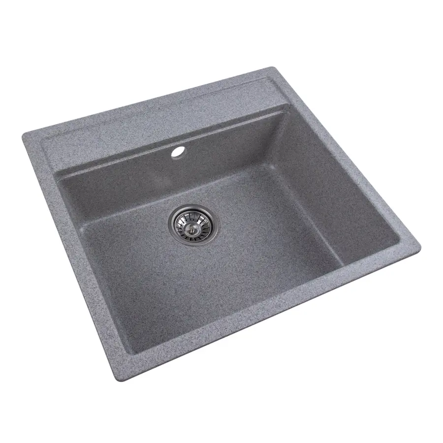 Гранітна мийка для кухні Platinum 5751 NIKA глянець Сіра