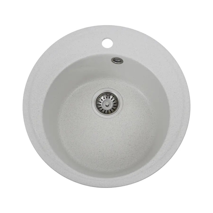 Гранітна мийка для кухні Platinum 510 YARA глянець Біла в крапку