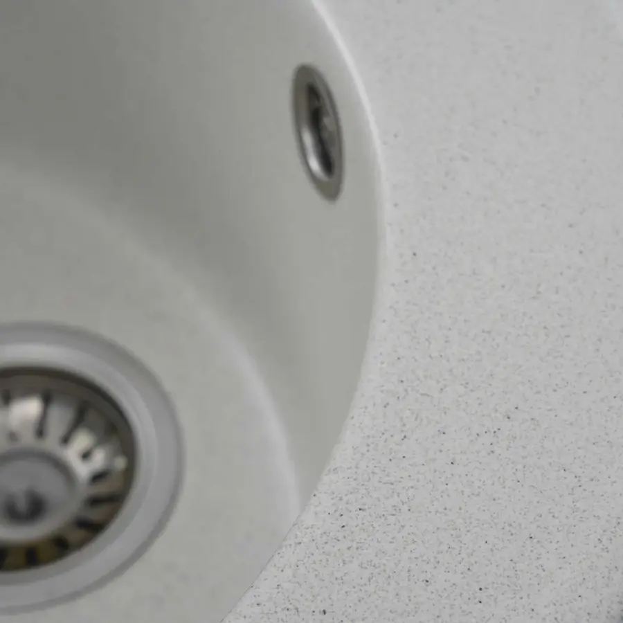 Гранітна мийка для кухні Platinum 510 YARA глянець Біла в крапку