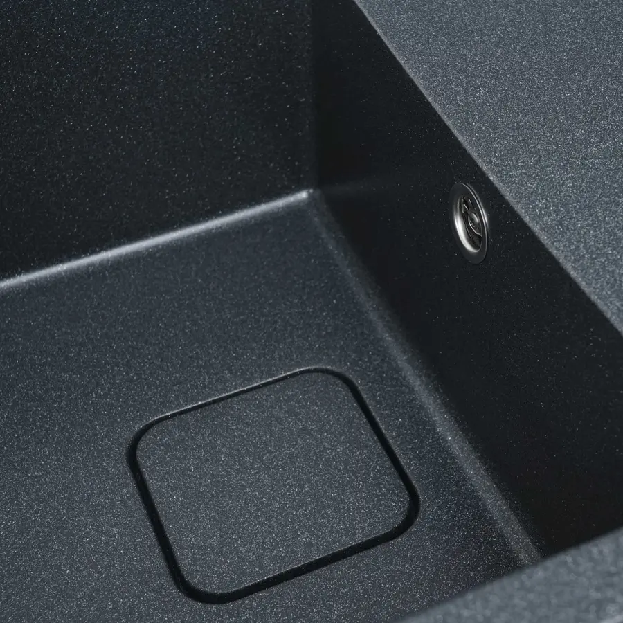 Гранітна мийка для кухні Platinum 7850 CUBE матова Антрацит