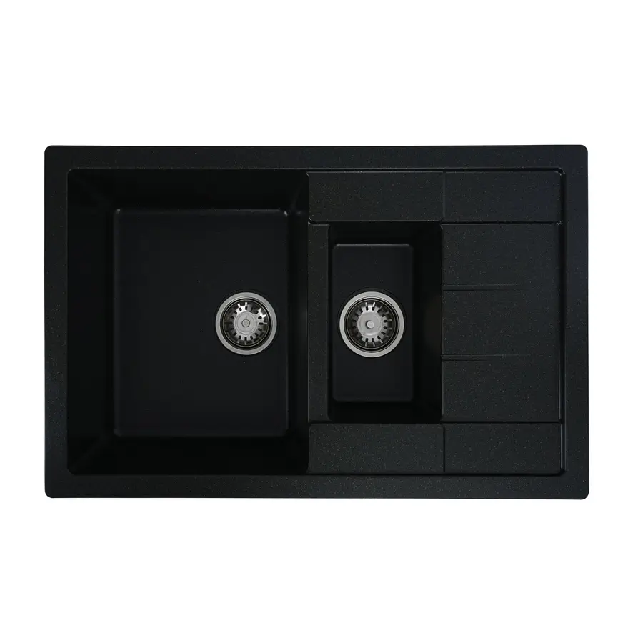 Гранітна мийка для кухні Platinum 7850W TOSKANA матова Чорна GOLD