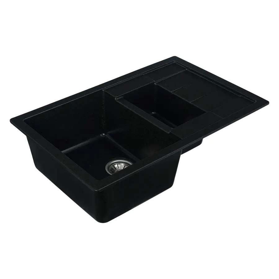 Гранітна мийка для кухні Platinum 7850W TOSKANA матова Чорна GOLD