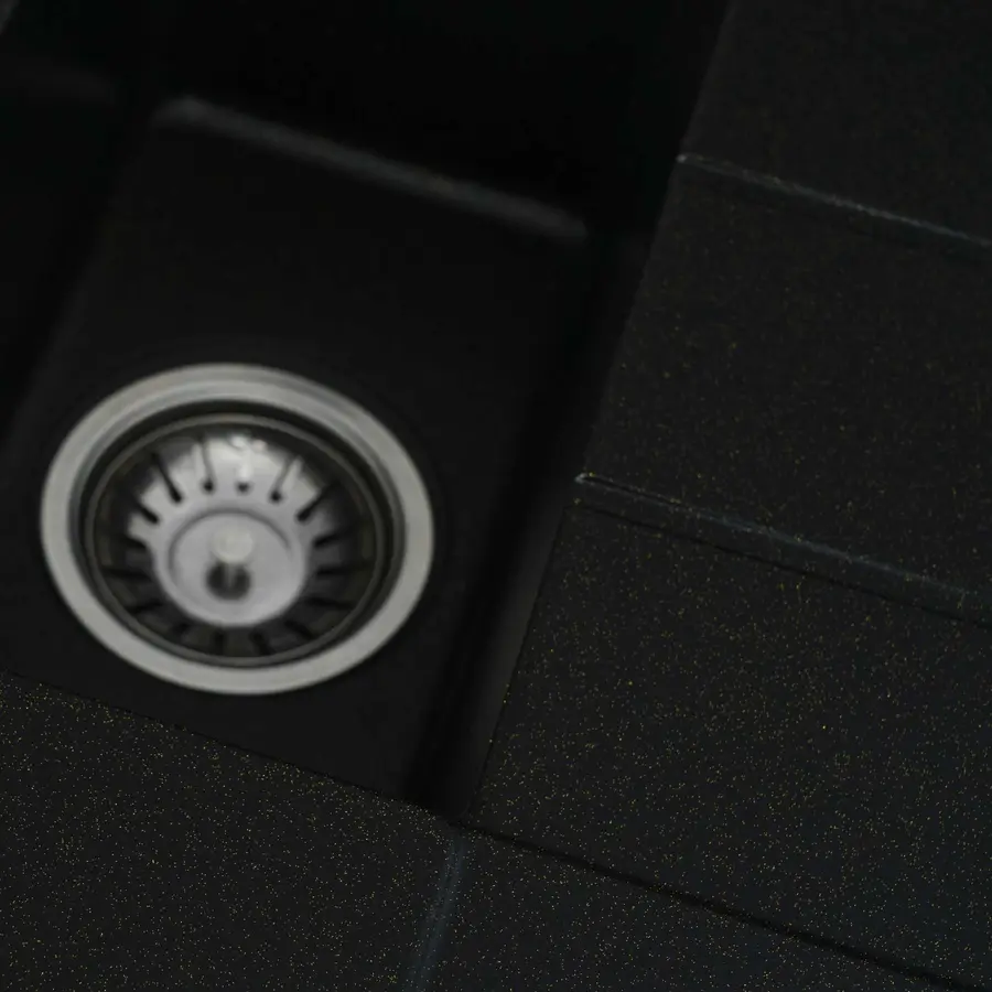 Гранітна мийка для кухні Platinum 7850W TOSKANA матова Чорна GOLD