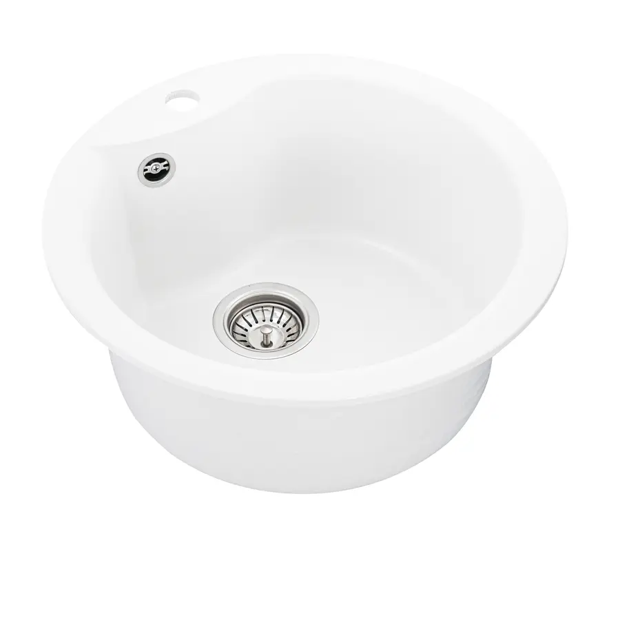 Гранітна мийка для кухні Platinum 480 TURAS матова Білосніжна