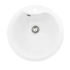 Гранітна мийка для кухні Platinum 480 TURAS матова Білосніжна