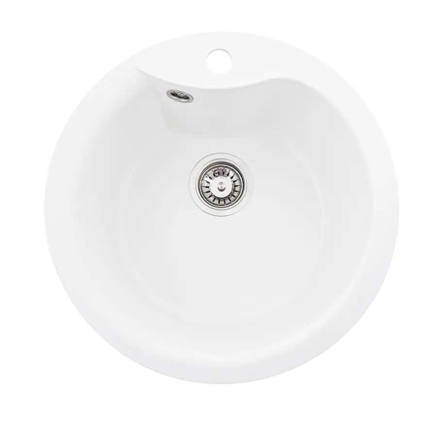 Гранітна мийка для кухні Platinum 480 TURAS матова Білосніжна