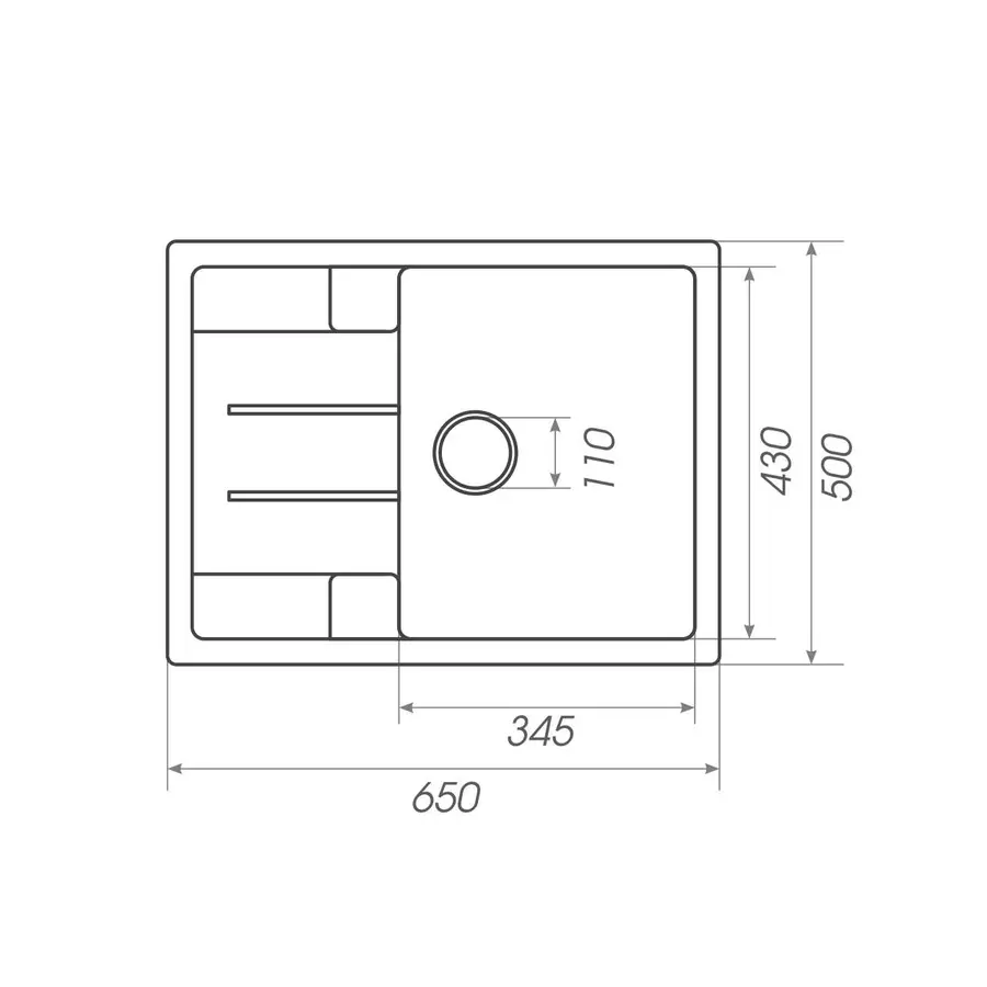 Гранітна мийка для кухні Platinum 6550 INTENSO матова Топаз