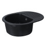 Гранітна мийка для кухні Platinum 6247 BORA глянець Чорний металік