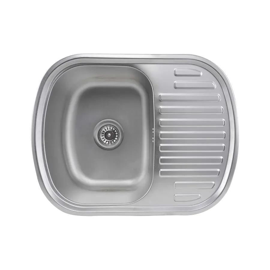 Кухонна мийка з нержавіючої сталі Platinum САТИН 6349 (0,8/180 мм)