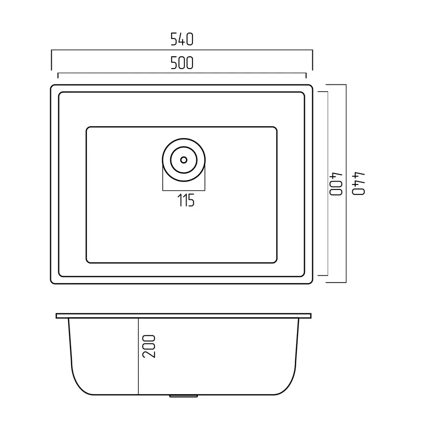 Гранітна мийка для кухні Platinum 5444 OASIS матова Мікс