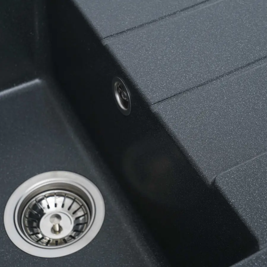 Гранітна мийка для кухні Platinum 6550 INTENSO матова Антрацит