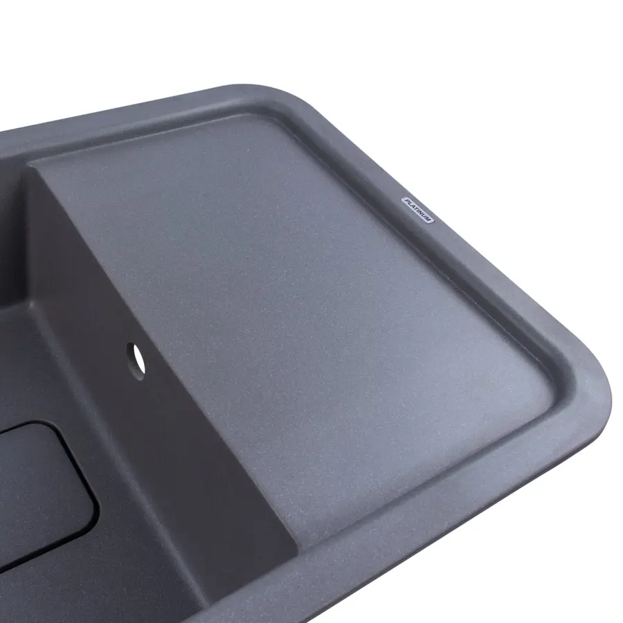 Гранітна мийка для кухні Platinum 7850 CUBE матова Сірий мусон