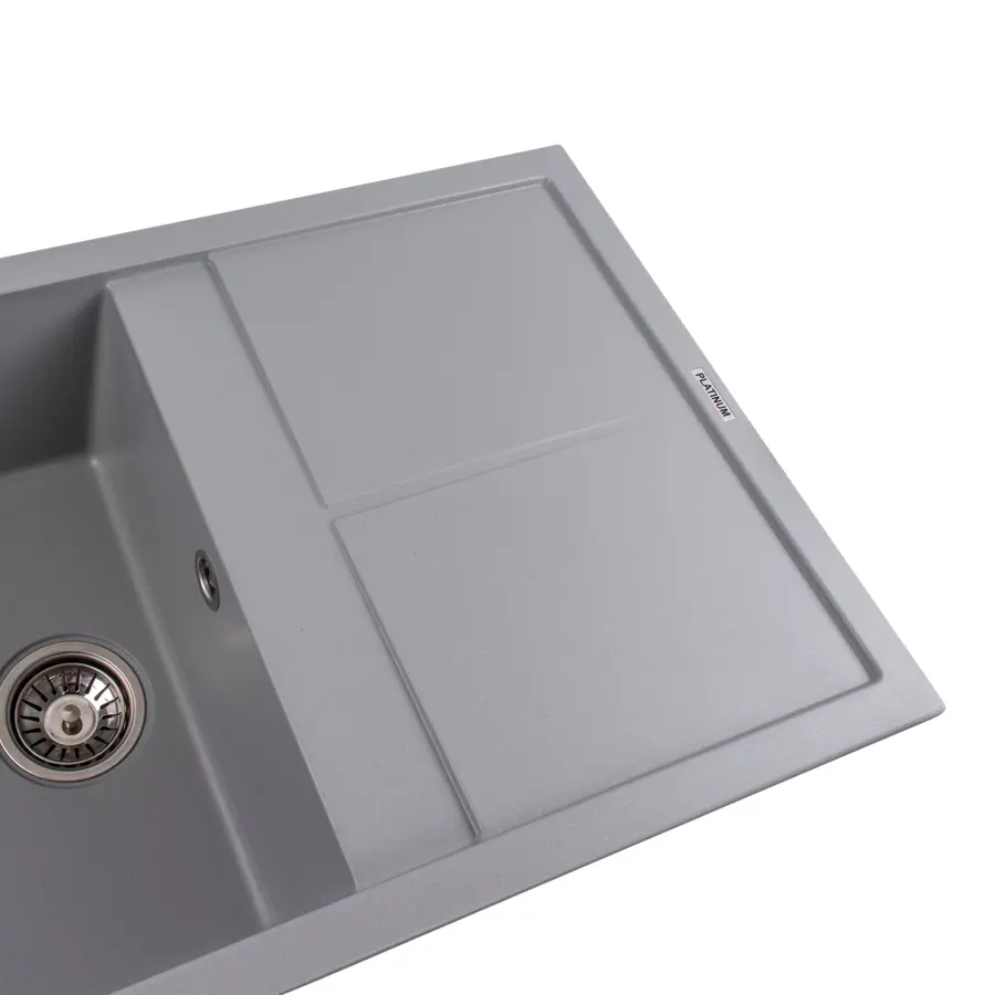Гранітна мийка для кухні Platinum 7950 Selena матова Сірий металік