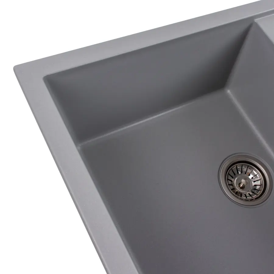 Гранітна мийка для кухні Platinum 7950 Selena матова Сірий металік