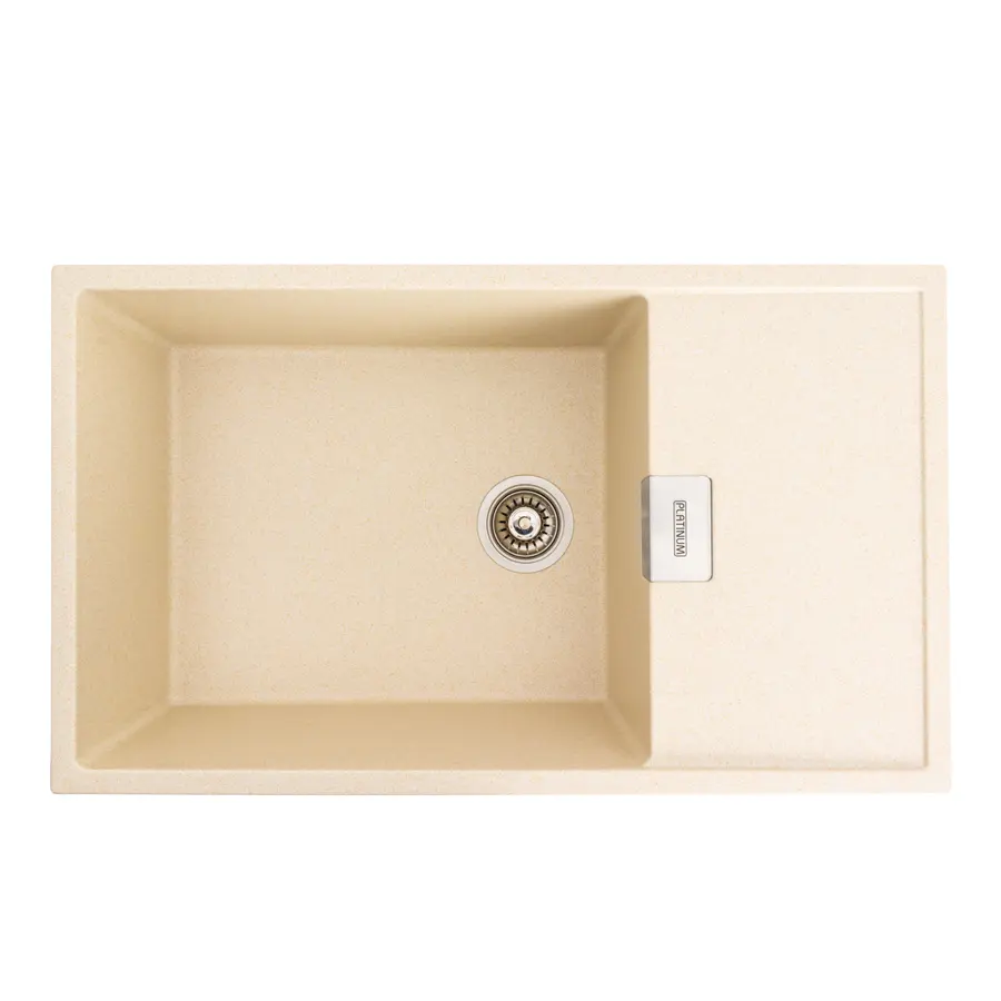 Гранітна мийка для кухні Platinum 8650 DIAMOND матова (пісок)