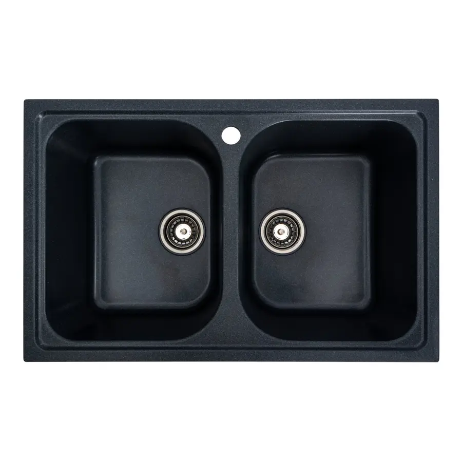 Гранітна мийка для кухні Platinum 7950 Equatoria глянець Антрацит