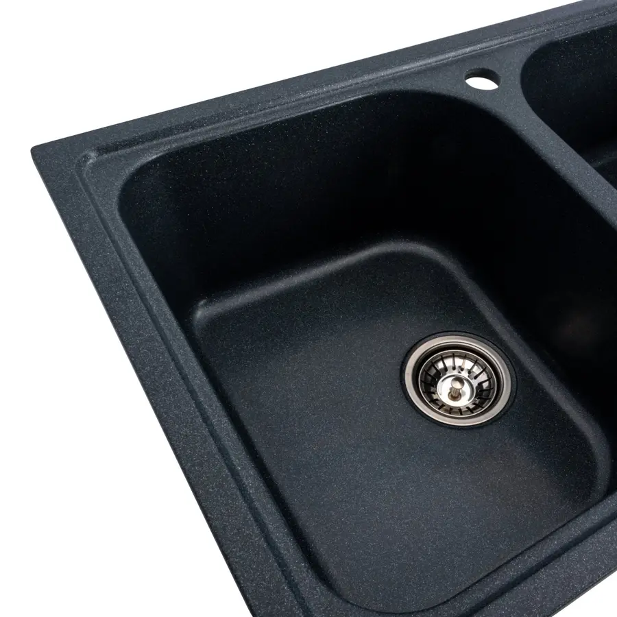 Гранітна мийка для кухні Platinum 7950 Equatoria глянець Антрацит