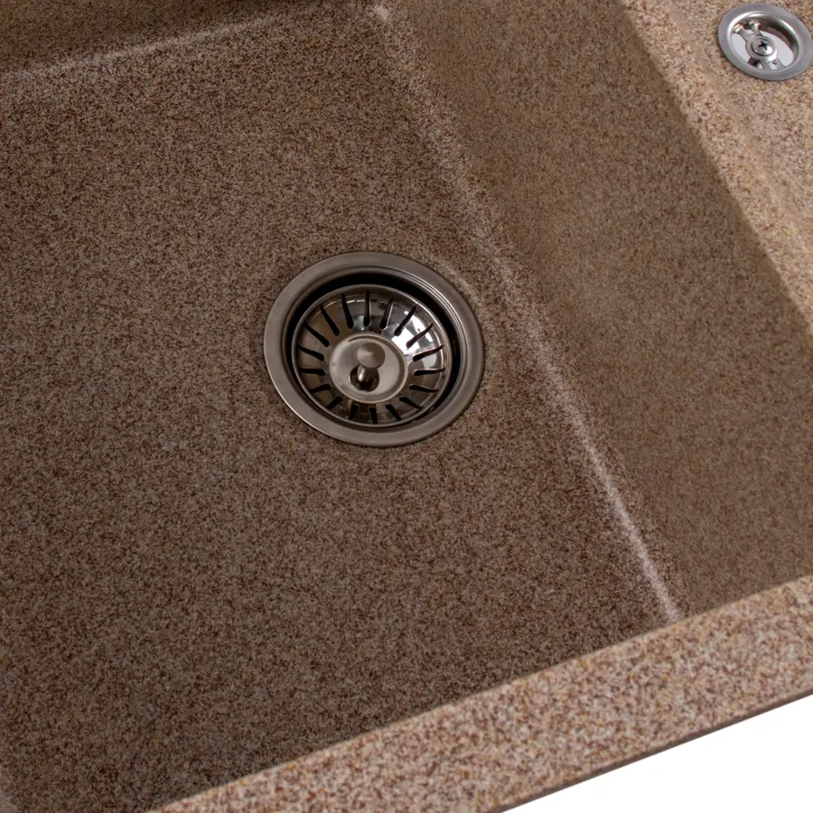 Гранітна мийка для кухні Platinum 7850 TROYA матова Карамель