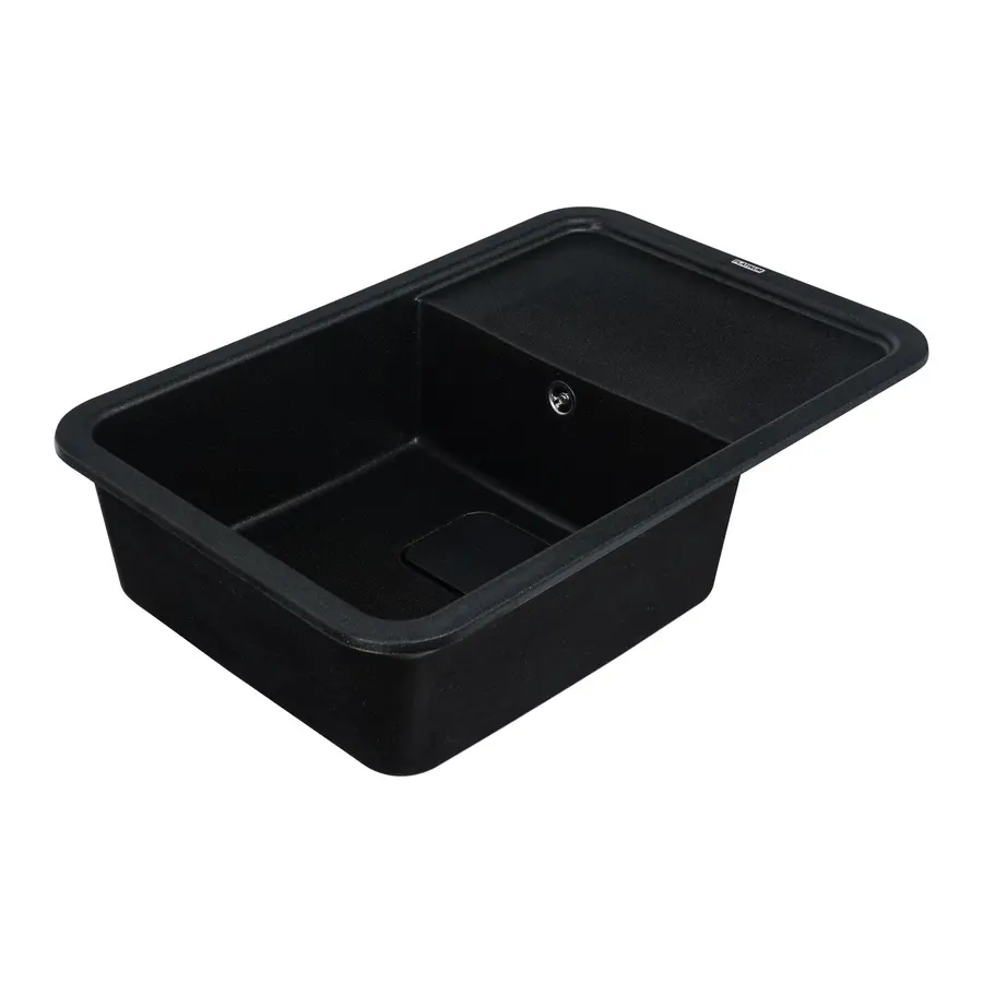 Гранітна мийка для кухні Platinum 7850 CUBE матова Чорна GOLD