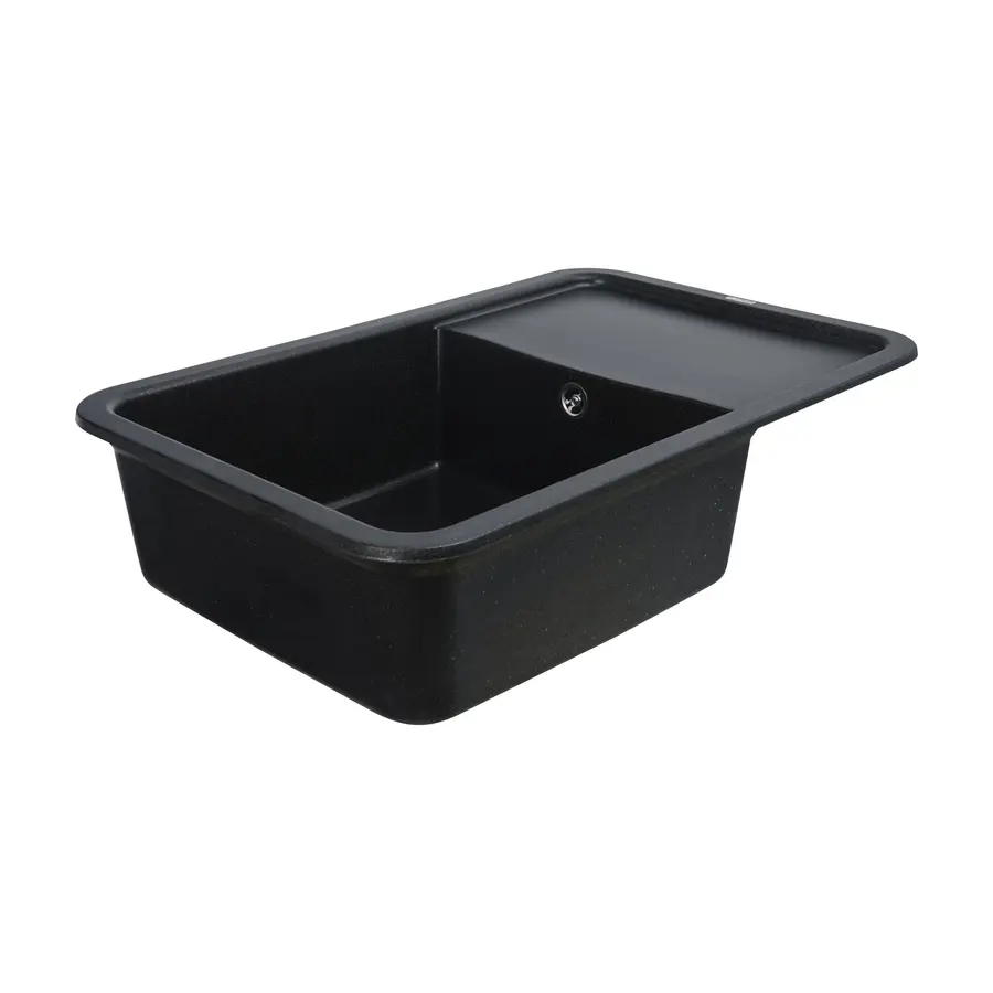 Гранітна мийка для кухні Platinum 7850 CUBE матова Чорна GOLD