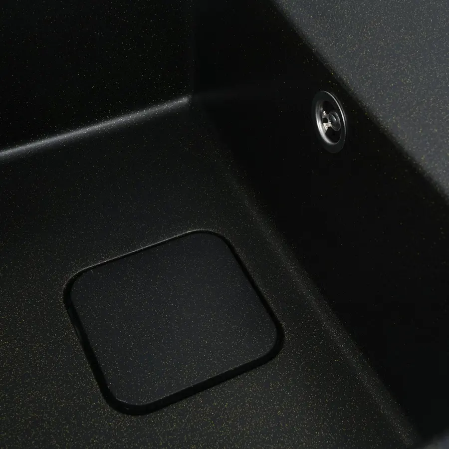 Гранітна мийка для кухні Platinum 7850 CUBE матова Чорна GOLD