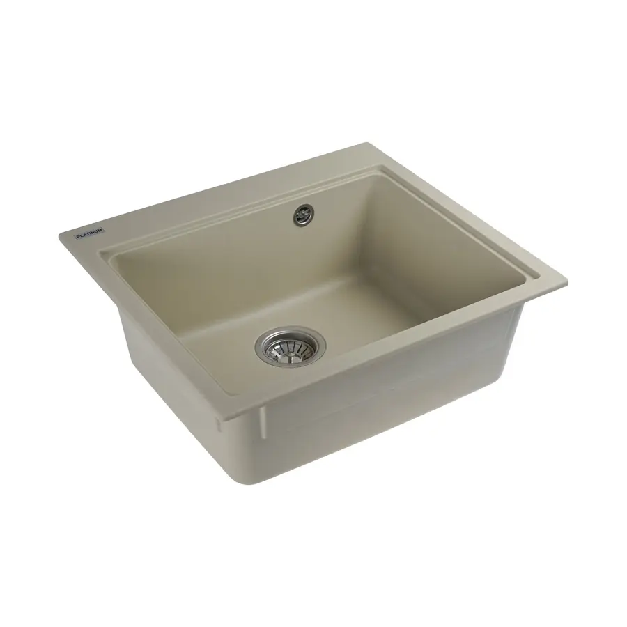 Гранітна мийка для кухні Platinum 5852 VESTA матова Айворі