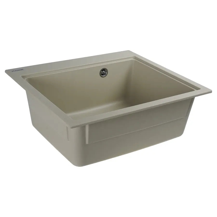 Гранітна мийка для кухні Platinum 5852 VESTA матова Айворі