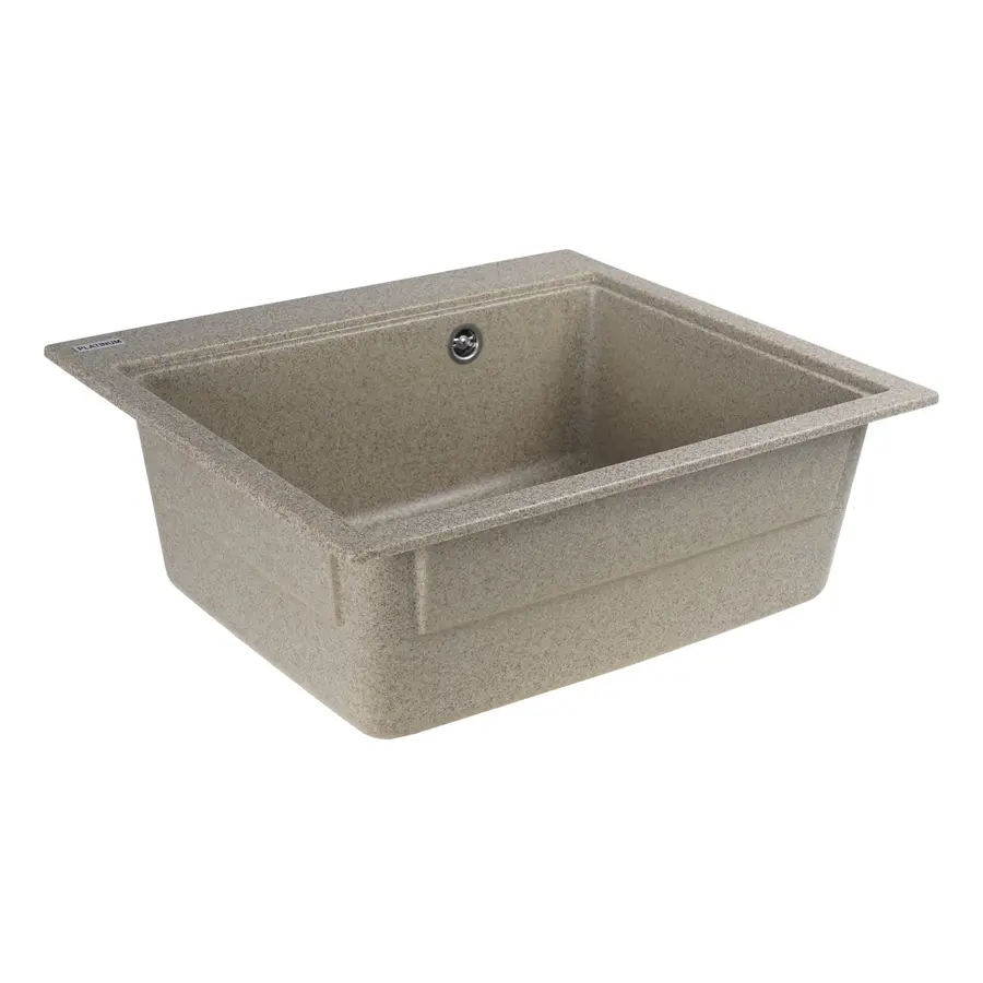 Гранітна мийка для кухні Platinum 5852 VESTA матова Карамель