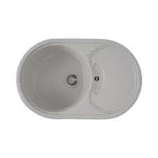 Гранітна мийка для кухні Platinum 7750 GAZZO глянець Біла в крапку